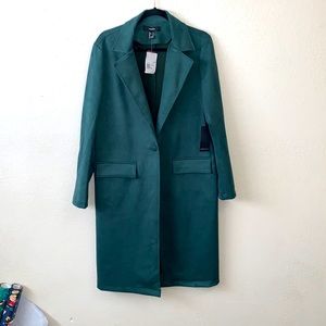 NWT - Faux Suede Long Line Jacket in Hunter Green 💚